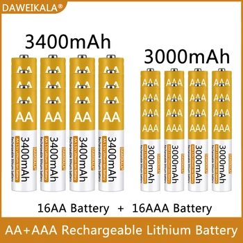 AA / AAA Pil 1.5 V Şarj Edilebilir Polimer lityum iyon pil AA/AAA Pil için uzaktan kumanda fare küçük fan Elektrikli oyuncak