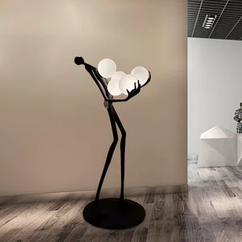 Otel Lobisinde Yaratıcı Zemin Lambaları Villa Oturma Odası Alışveriş Merkezi Modeli Odası Satış Ofisi Oturma Zemin Lambası Ayak Anahtarı Yatak Odası İçin