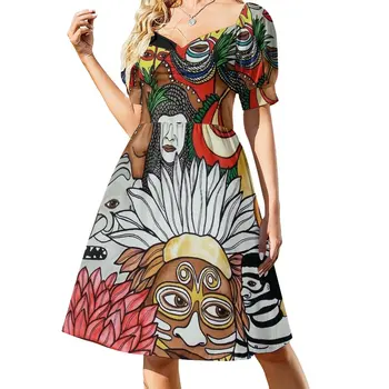 #259 - Benzersiz PNG Kültürü II - Sanatçı Nathalie Le Riche Elbise şık ve zarif gece elbisesi kadın gece elbiseleri 2023
