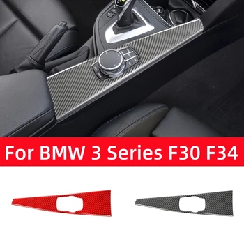 BMW 3 Serisi GT için F30 F34 2013-2018 Aksesuarları Karbon Fiber İç Araba Merkezi Kontrol Multimedya Paneli ayar kapağı Çıkartmalar