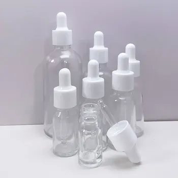 Dolum Cam Şişe Beyaz Damlalık / Pipet Şeffaf Masaj Yağları Aromaterapi DIY Mix Sıvı Özü / Serum Jel Cilt Bakımı