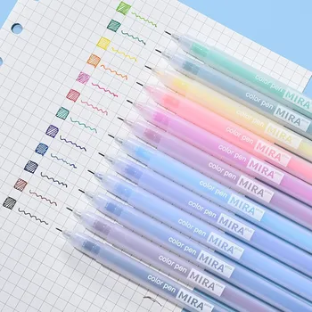 12 Renk Macaron Kawaii Kalem 12 Renkli Jel Kalem Seti 0.5 Mm Tükenmez Kalem Dergisi için Sevimli Japon Kırtasiye Okul Malzemeleri