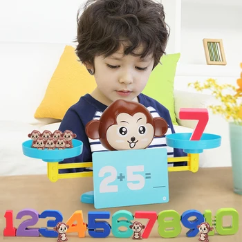 Montessori Matematik Maç Oyunu Maymun Denge Ölçeği Sayma Oyuncaklar Eğitici Dengeleme Ölçeği Numarası Kurulu Oyunu Çocuklar öğretici oyuncaklar