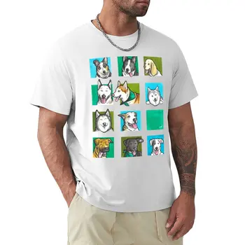 Kızak köpeği kareler T-Shirt düz tişört t shirt adam kawaii giyim Tee gömlek erkek pamuklu tişört