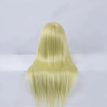 Altın 18 ayak peruk kafa modeli uygulama örgülü saç makyaj kukla kafa modeli bebek kafası uzun saç güzellik kadın modeli kafa