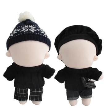 20cm oyuncak bebek giysileri Siyah Kazak Moda Pantolon Çanta Bebek Aksesuarları Kore Kpop EXO Idol Bebek Hediye DIY Oyuncaklar