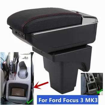 Ford Focus 3 için MK3 Kol Dayama Kutusu Ford Focus 3 İçin MK3 Araba Kol Dayama kutusu, Merkezi saklama kutusu Güçlendirme USB Araba Aksesuarları