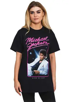 Michael Jackson T Shirt Kral Pop Fotoğraf yeni Resmi Unisex Siyah