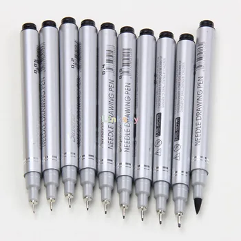 Üstün Mikron İğne cetvel kalemi, 10 Boyutları, Su Geçirmez Pigment İnce Çizgi Kroki İşaretleyiciler Kalem, Yazma İçin El Boya anime