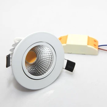 6 ADET Kısılabilir 5W 7W LED Downlight Yüksek Parlaklık LED COB Gömme Tavan Lambaları Sıcak / Soğuk beyaz AC85-265V iç mekan LED ışıkları
