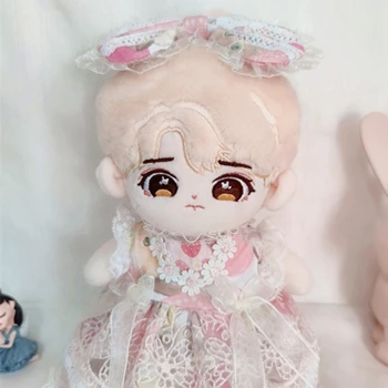 El yapımı Sınırlı 2 adet 20CM oyuncak bebek giysileri Şeftali Pembe Çiçekler Elbise Yay saç aksesuarları Kpop Peluş Bebek Kıyafet Çünkü Takım Elbise