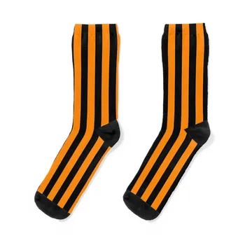 Neon Turuncu ve Siyah Dikey Çizgili Çorap sıcak tutan çoraplar komik hediye Kadın Çorap erkek