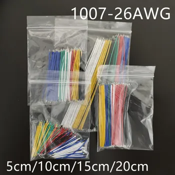 120 Adet / grup 1007-26AWG Kalay Kaplı Lehim Kablosu 5CM / 10CM / 15CM / 20CM Breadboard PCB bağlantı kablosu Renk Karıştırma