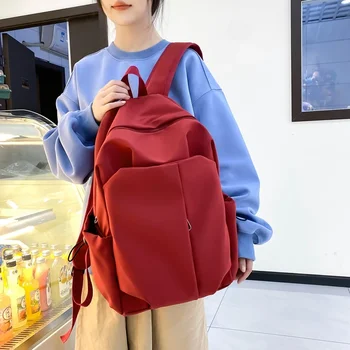 Yeni Moda Kız Koleji okul çantası Rahat Basit Kadın Sırt Çantası Naylon Kitap Packbags Genç Seyahat omuz çantaları laptop çantası