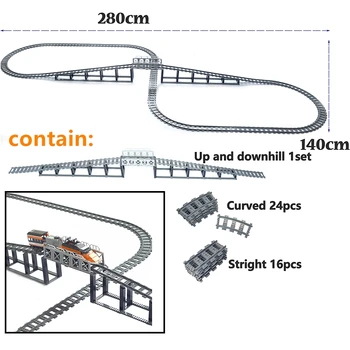 Şehir Trenler Parça Raylı Tuğla Modeli düz kavisli yumuşak Esnek Anahtarı Yokuş Yukarı Parça Demiryolu Yapı Taşları çocuk Oyuncakları