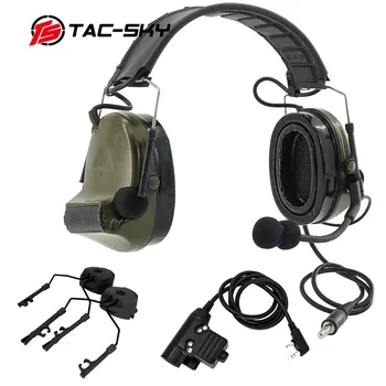 TS TAC-SKY Taktik Kulaklık Comtac II İşitme Koruma Çekim Earmuffs ve u94 ptt Adaptörü ve ARK OPS-CORE Kask Ray Adaptörü
