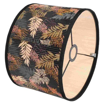 Bambu lamba gölge baskılı abajur Vintage davul kolye ışık gölge ampuller lamba kapağı avize lamba aksesuarı tavan asılı