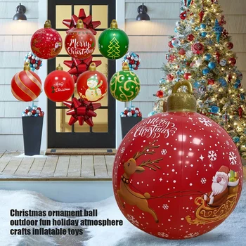 60 cm Şişme Dekore Top Su Geçirmez Noel Noel Atmosfer Topları Şenlikli Malzemeleri Sahne Düzeni için Kapı Çerçeve Antre