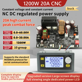 DC 6 ~ 70V için 0 ~ 60V 20A 1200W CNC DC Voltaj Regülatörü XY6020L Ayarlanabilir DC Buck Boost Dönüştürücü Adım Aşağı Güç Kaynağı Modülü
