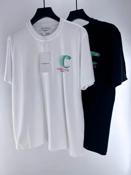 Üst Sürüm Beyaz Siyah Kazablanka T Shirt Erkek Kadın Gevşek Tee Rahat T-Shirt