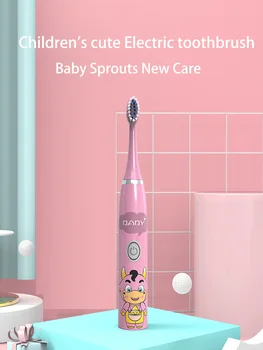 Çocuk elektrikli diş fırçası karikatür buzağı ultrasonik çocuk yumuşak saç temizleme fırçası (pil yok)