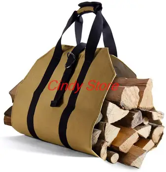 1 ADET Yakacak Odun saklama çantası Tuval Açık Kamp ahşap kütük Taşıyıcı Maç Çantası Paketi Açık Tote Ev Mutfak Malzemeleri