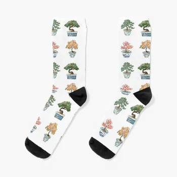 Bonsai ağacı etiket paketi tasarım suluboya optik Çorap çorap estetik kış çorap lüks çorap çorap erkek Çorap Kadın erkek