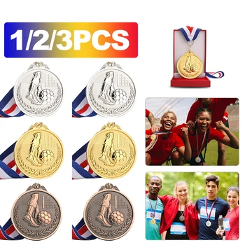1/2/3 ADET Altın Gümüş Bronz Tarzı Metal Ödül Madalyaları Futbol Yarışması Madalya Koleksiyonu Altın Gümüş Bronz Hatıra Hediye