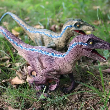 Jurassic Simülasyon Katı Mavi Dinozor Modeli Plastik Büyük Velociraptor Ling Hırsız Ejderha Velociraptor Oyuncak Eğitici Oyuncaklar
