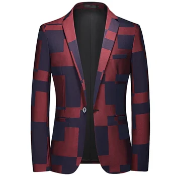 2023 Moda Yeni erkek Rahat Butik İş Kişiselleştirilmiş Baskı Slim Fit Blazers Ceket Takım Elbise Ceket Büyük Boy 6XL