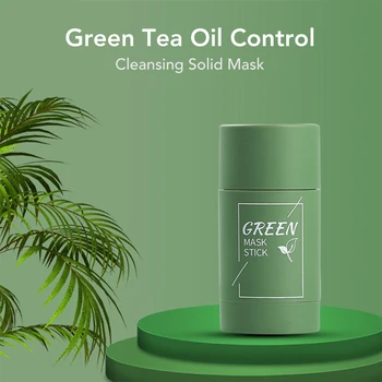 Yeşil Çay Temizleme Katı Maske Patlıcan Akne Temizleme Katı Maske Yüz Cilt Bakımı Derin Nemlendirici Nemlendirici Beyazlatma