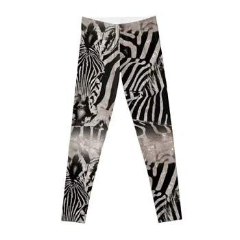 Güzel Siyah ve Beyaz Zebra Çizgili Tayt sportif kadın spor kadın pantolonları Bayan Tayt