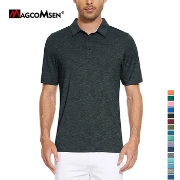 MAGCOMSEN Erkekler kısa kollu t-shirt Nem Esneklik Çabuk Kuruyan Yaz Golf Gömlek