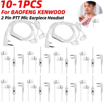 1.2 m Kulaklık Kulaklık Mikrofon Walkie Talkie için 2 Pin Çift Kulaklık Kulaklık için Yedek Taşınabilir BAOFENG KENWOOD