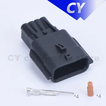 Siyah 4 pin otomobil su geçirmez oto konektörü 0.6 erkek basınç sensörü fişi 7282-8853-30