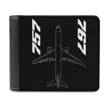 Boeing 757 Ve 767 Üstten Görünüm deri cüzdan Erkekler Klasik Siyah Çanta Kredi kart tutucu Moda Erkek Cüzdan Boeing 757 Ve 767