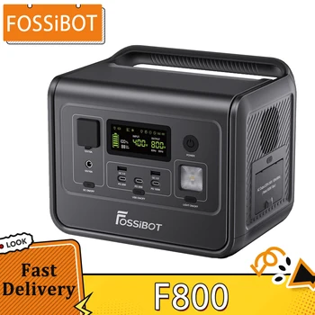 FOSSıBOT F800 Taşınabilir güç istasyonu, 512wh LiFePO4 Güneş jeneratörü, 800W AC Çıkış, 200W Maksimum Güneş girişi, 8 Çıkış, led ışık