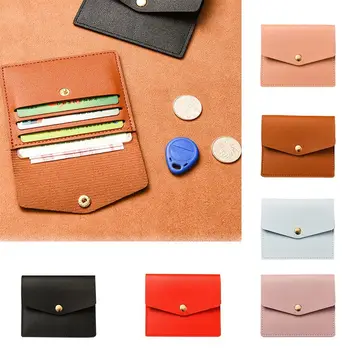 Düz renk ince zarf kart çanta moda tasarım Kore tarzı cüzdan bozuk para cüzdanı PU seyahat