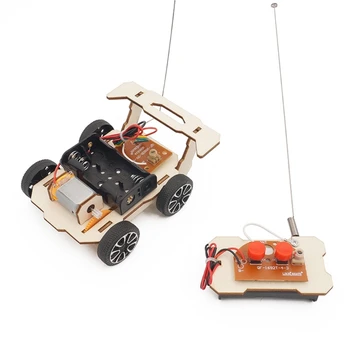 Ahşap DIY Uzaktan Kumanda Araba Modeli Kitleri DIY Bilim Deney KÖK Kitleri