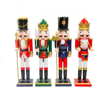 Noel fındıkkıran asker Kral heykelcik oyuncak ahşap süsler tatil hediye için