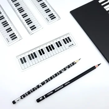 1 adet piyano klavyesi Plastik Düz Cetveller 15cm Plastik Boyama Cetvel İmi Okul Öğrenci Çizim Aracı Okul Malzemeleri