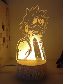 My Hero Academia denki kaminari 3d led yatak odası için lamba manga gece ışıkları anime aksiyon figürleri Dekorasyon lampara de noche