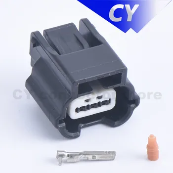 Siyah 3 pin otomobil su geçirmez oto konektörü (0.6) dişi far balast fiş tel konnektörleri 7283-8852-30