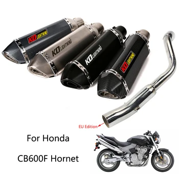 AB Sürümü Honda CB600F Hornet 600 Motosiklet Egzoz Borusu Orta Boru Üzerinde Kayma 51mm Susturucu 370mm Kaçış Çıkarılabilir DB Killer