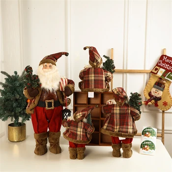 Noel Dekorasyon Noel Baba Süsler Standı Ev Ürünleri Kırmızımsı Kahverengi Noel Baba noel hediyesi Noel Baba Bebek