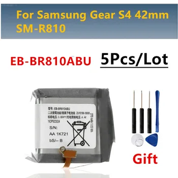 5 Adet / grup Pil EB-BR810ABU SM-R810 R810 42mm 270 mAh Samsung Dişli S4 SM-R810 + Araçları