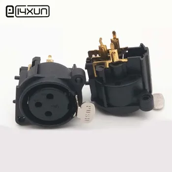 EClyxun 1 adet XLR Dengesi 3 kutuplu Dişi jack Altın kaplama Pin Ses Konektörü Hoparlör PCB Paneli (Kilitleme )