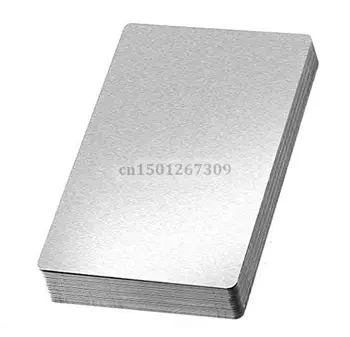 Sadece Süblimasyon Baskısı için Kalınlık 0.4 mm Parlak Gümüş Metal Alüminyum Boş Kartvizitler